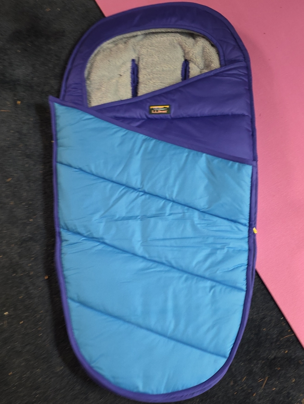 LL Bean Blue & Purple Baby Stroller Footmuff